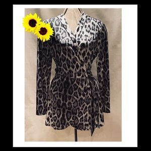 Leopard Print Wrap Mini Dress